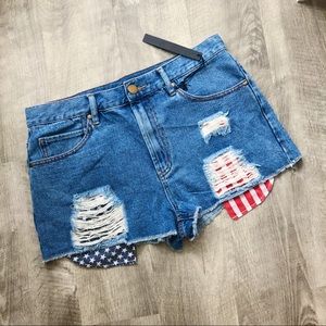 URBAN OUTFITTERS AMERICAN FLAG HIGH WAIST …